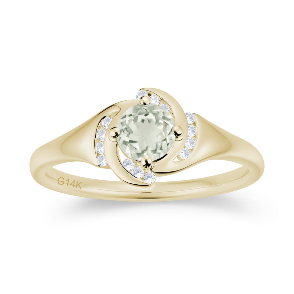 Round Cut Garnet Swirl Engagement Ring - LUO Jewelry #gemstone_Green Amethyst