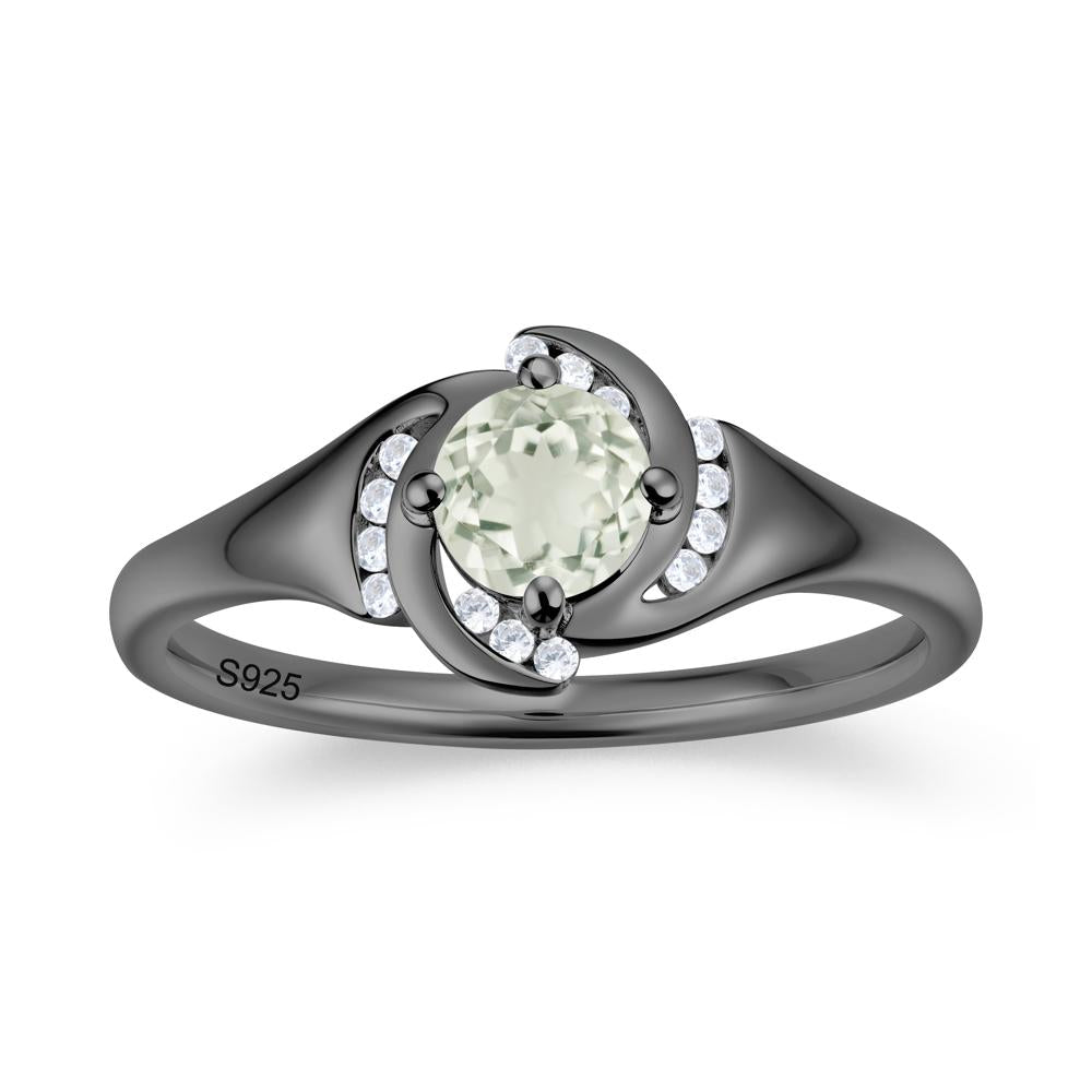 Round Cut Garnet Swirl Engagement Ring - LUO Jewelry #gemstone_Green Amethyst