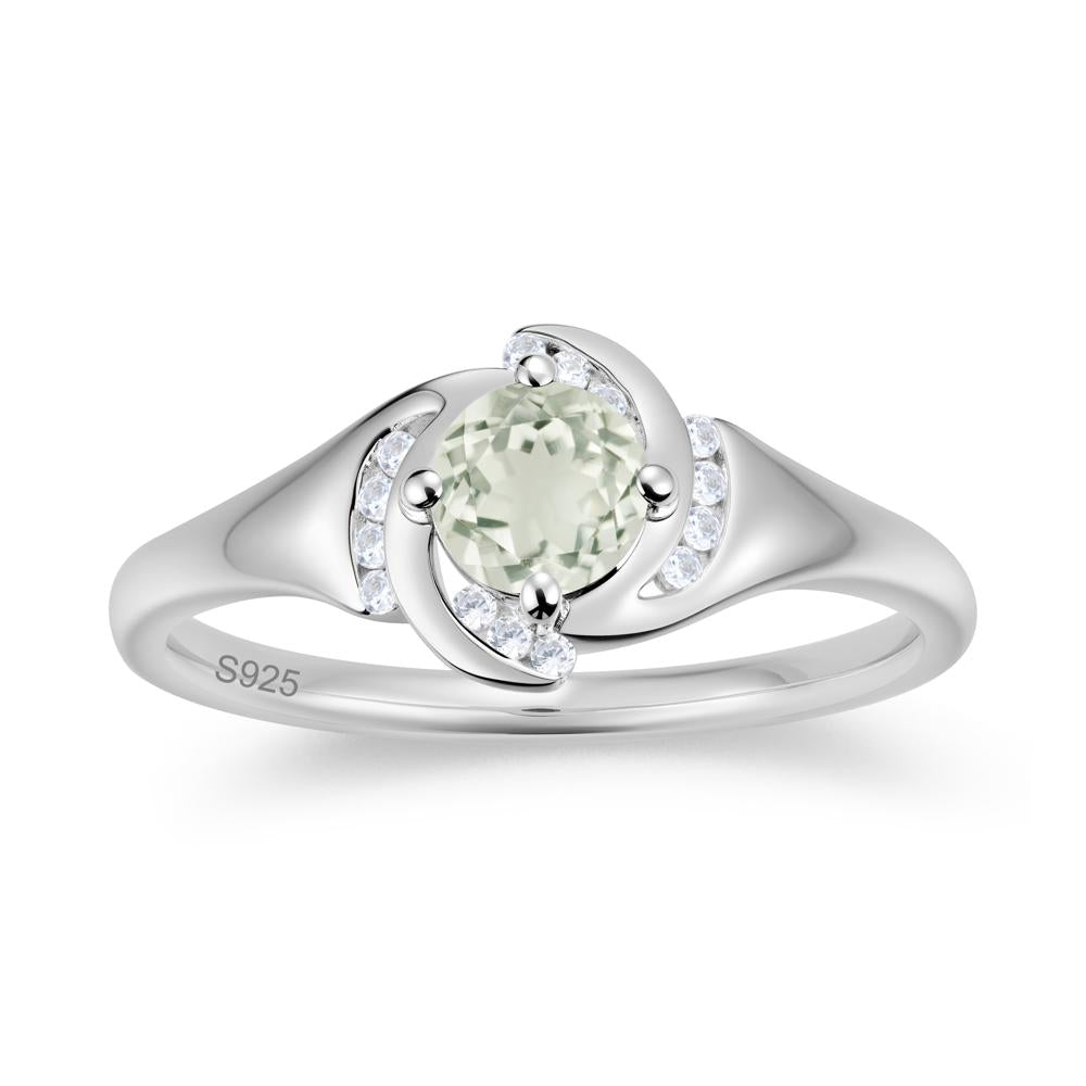Round Cut Garnet Swirl Engagement Ring - LUO Jewelry #gemstone_Green Amethyst