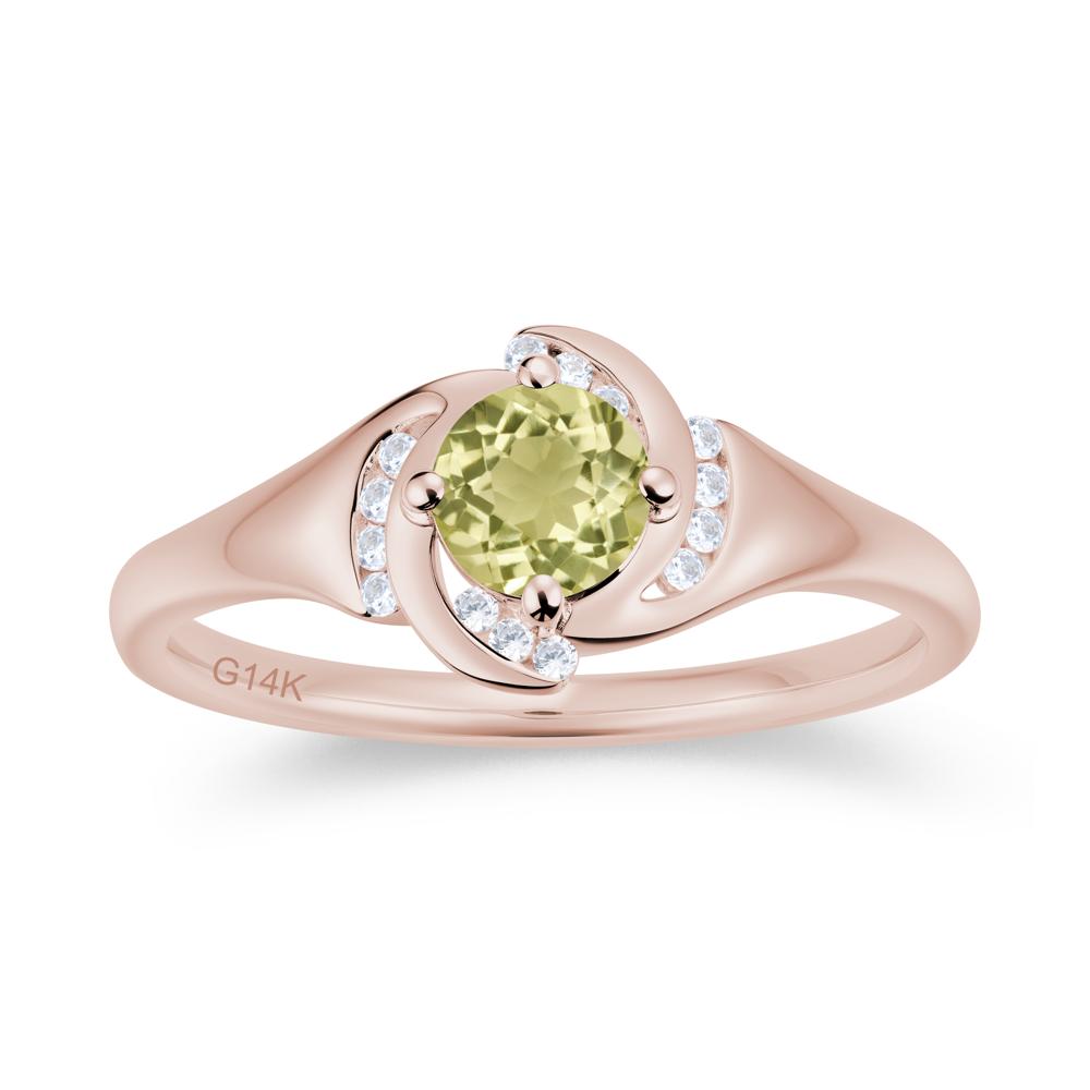 Round Cut Garnet Swirl Engagement Ring - LUO Jewelry #gemstone_Lemon Quartz