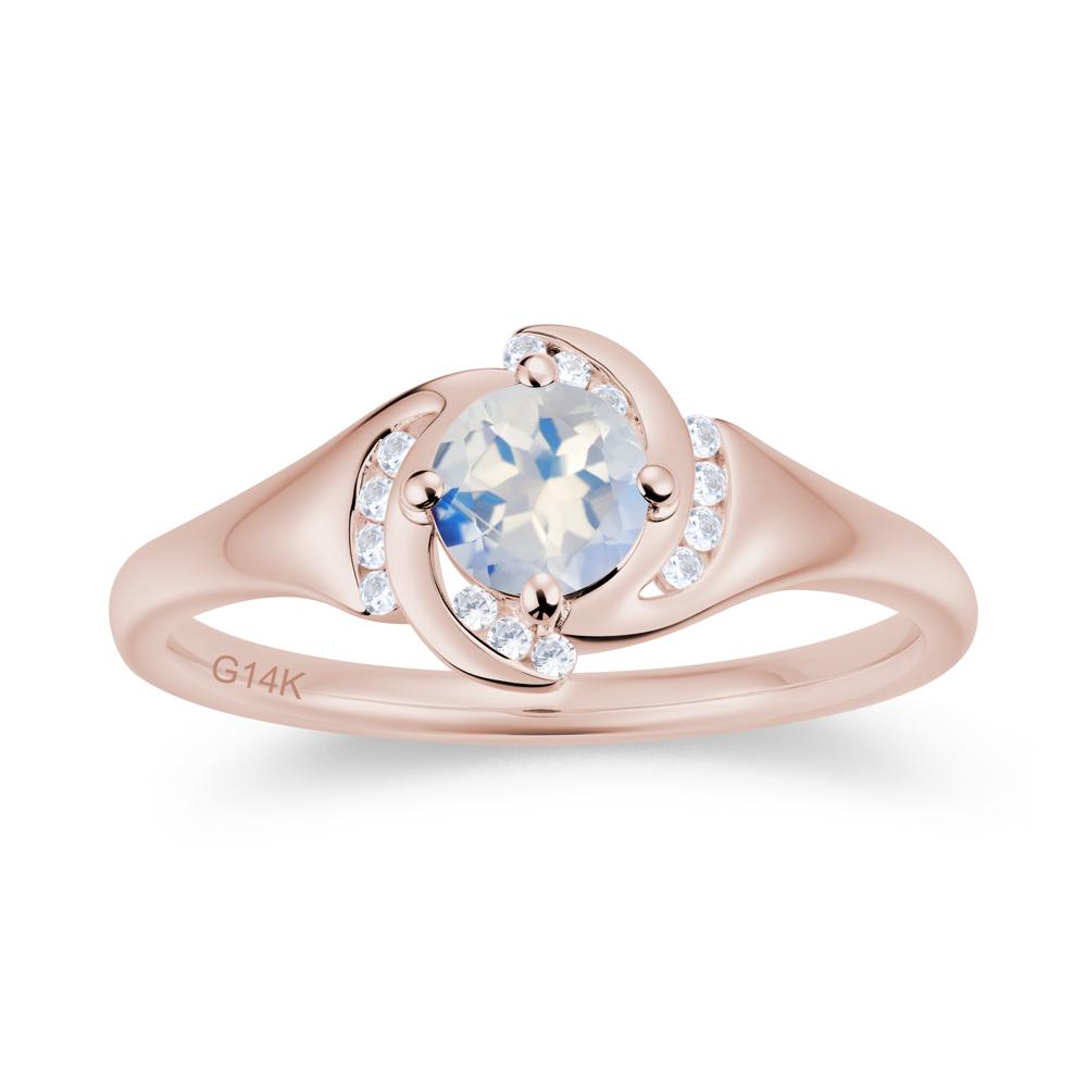 Round Cut Garnet Swirl Engagement Ring - LUO Jewelry #gemstone_Moonstone