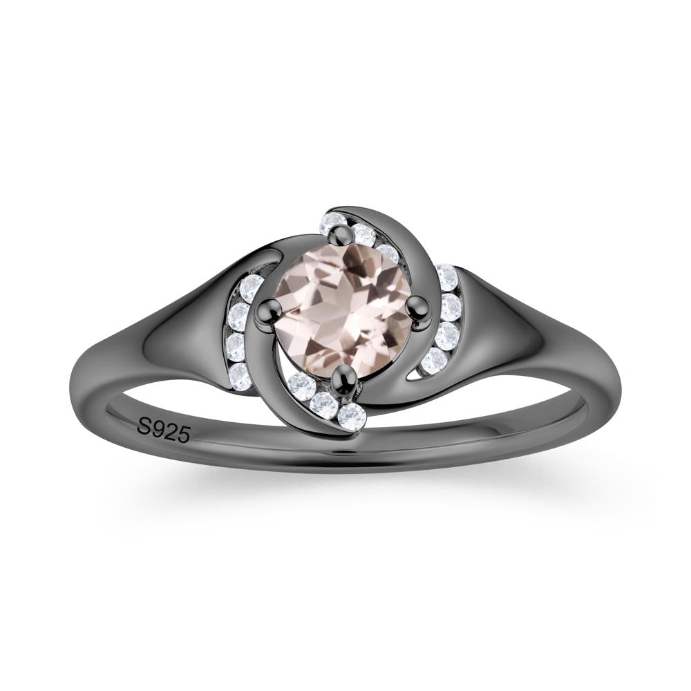 Round Cut Garnet Swirl Engagement Ring - LUO Jewelry #gemstone_Morganite