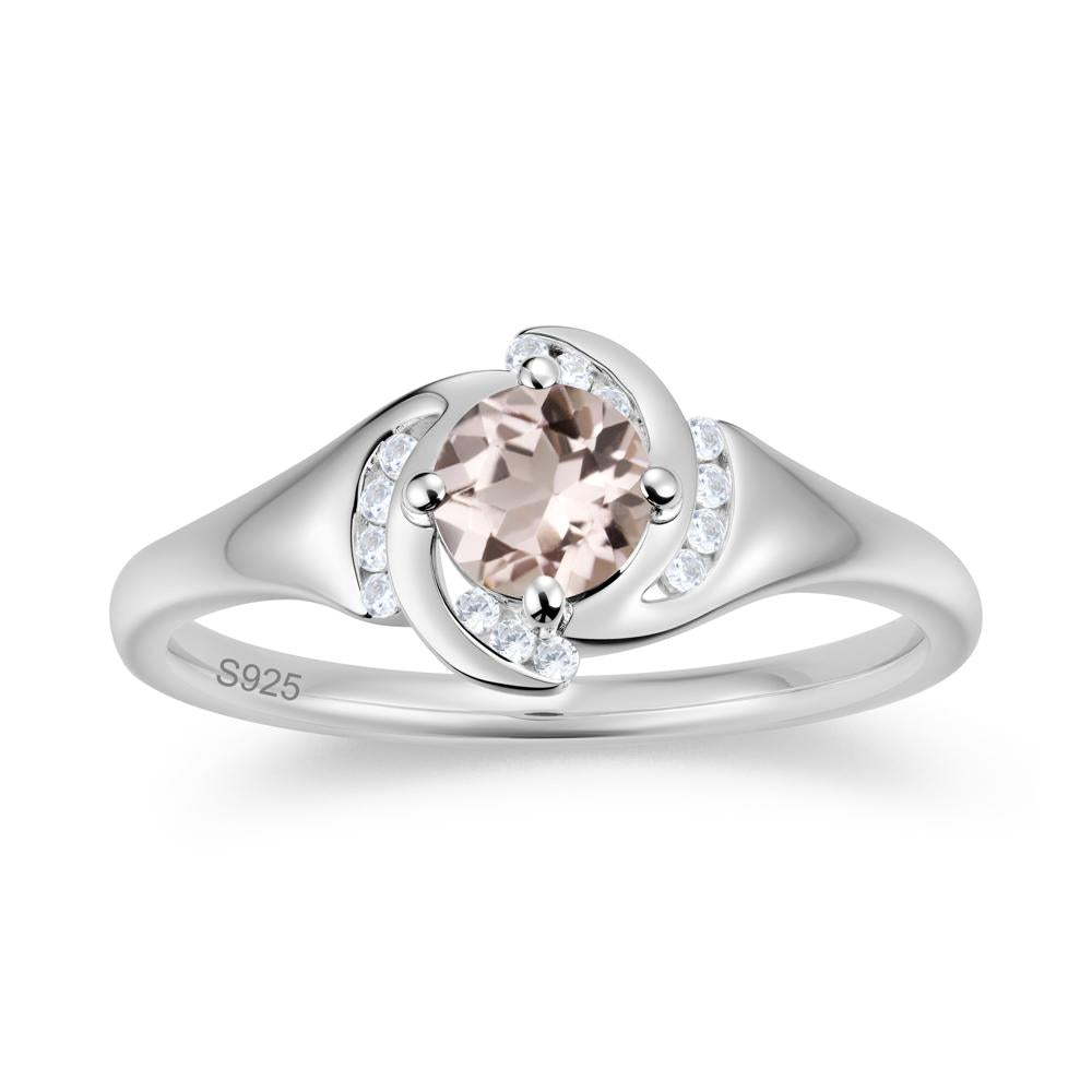 Round Cut Garnet Swirl Engagement Ring - LUO Jewelry #gemstone_Morganite