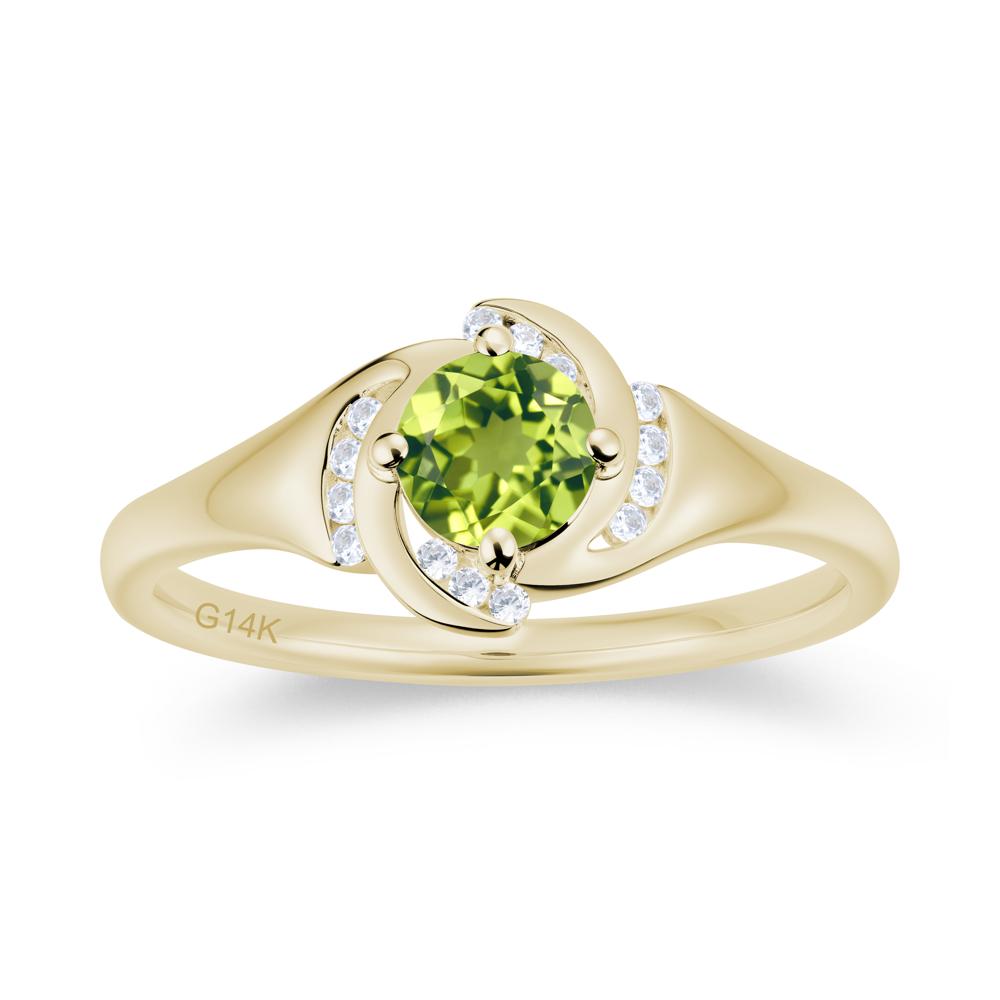 Round Cut Garnet Swirl Engagement Ring - LUO Jewelry #gemstone_Peridot