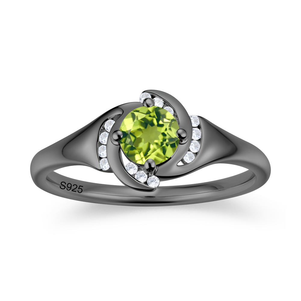 Round Cut Garnet Swirl Engagement Ring - LUO Jewelry #gemstone_Peridot