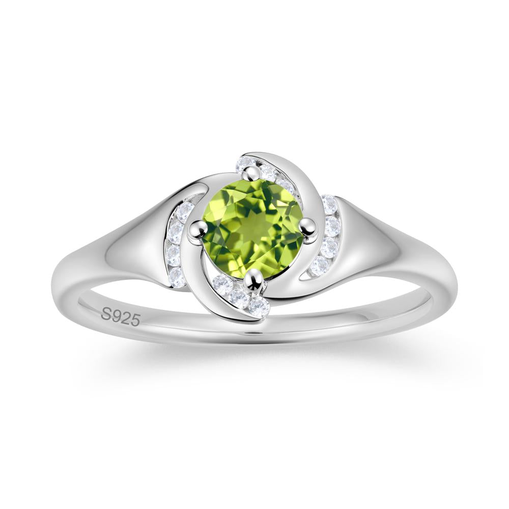 Round Cut Garnet Swirl Engagement Ring - LUO Jewelry #gemstone_Peridot