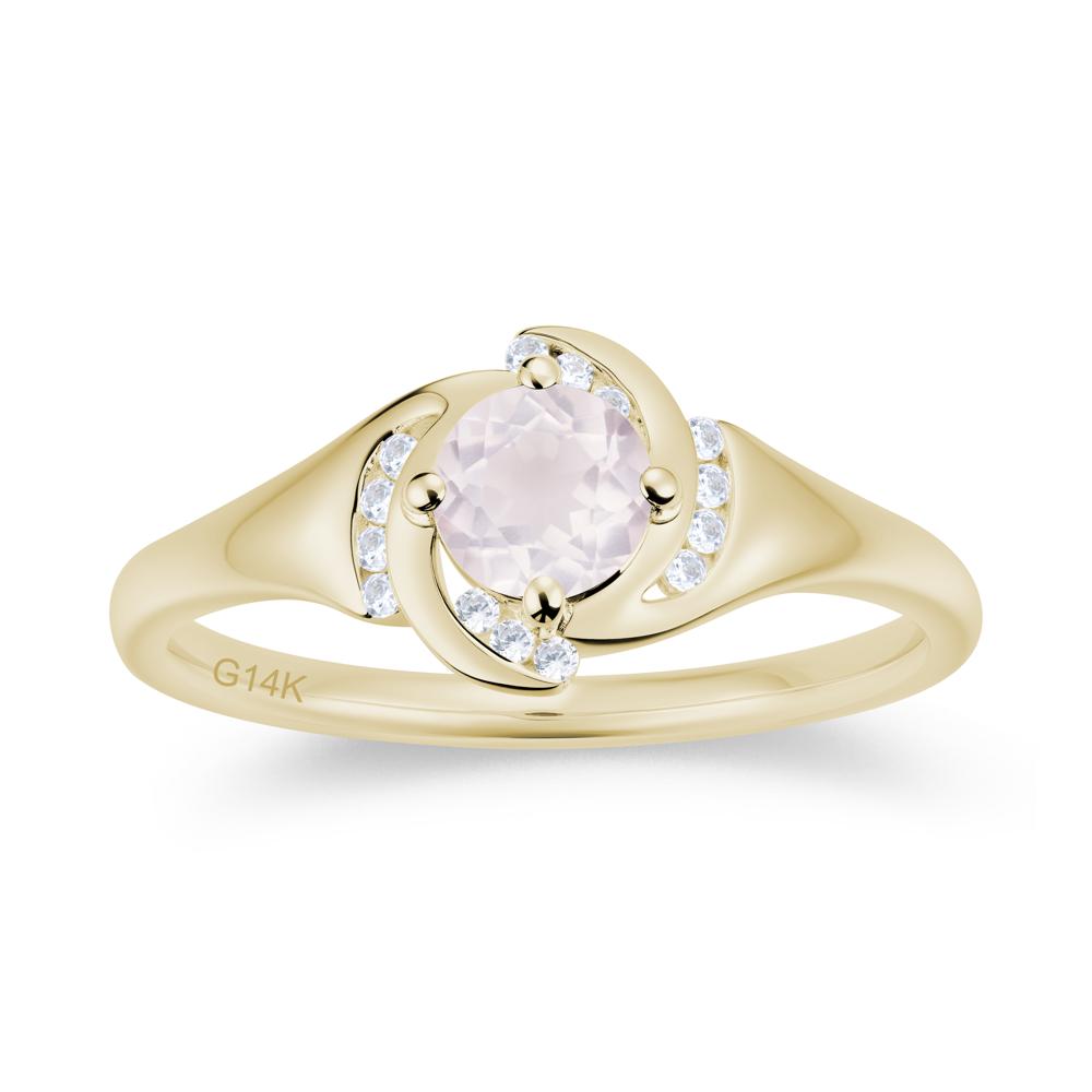 Round Cut Garnet Swirl Engagement Ring - LUO Jewelry #gemstone_Rose Quartz