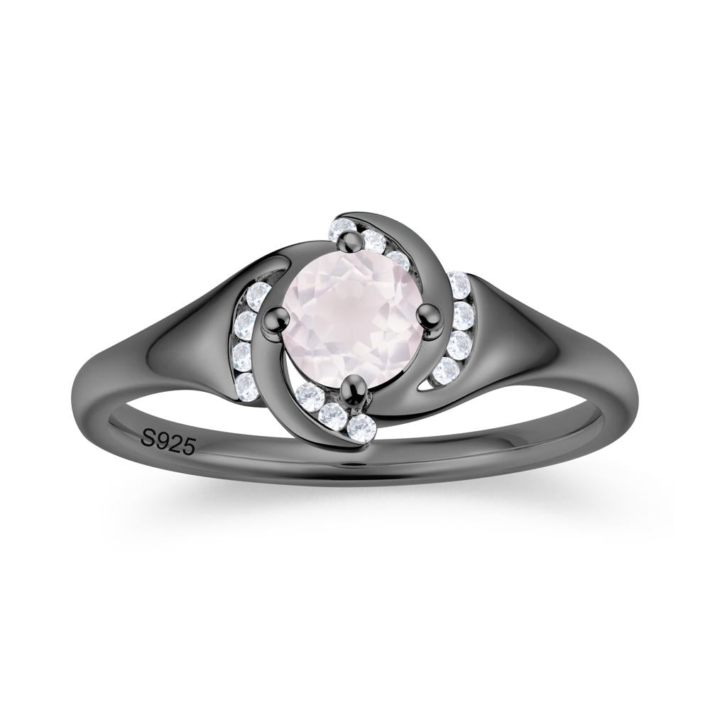 Round Cut Garnet Swirl Engagement Ring - LUO Jewelry #gemstone_Rose Quartz