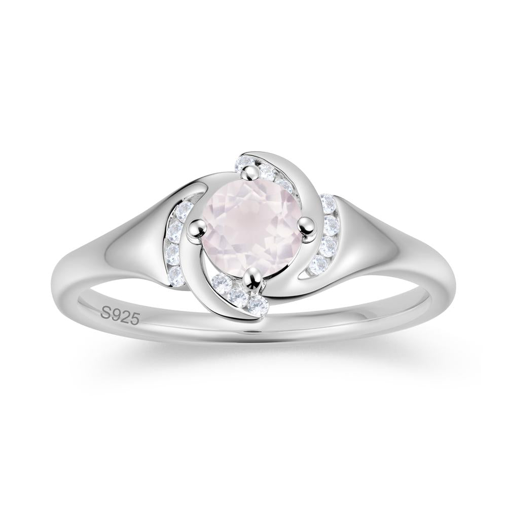 Round Cut Garnet Swirl Engagement Ring - LUO Jewelry #gemstone_Rose Quartz