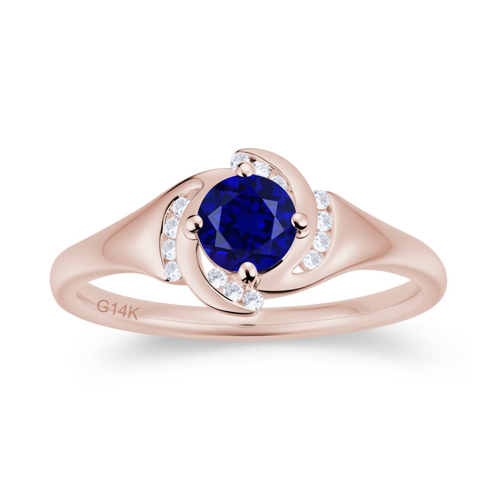 Round Cut Garnet Swirl Engagement Ring - LUO Jewelry #gemstone_Sapphire