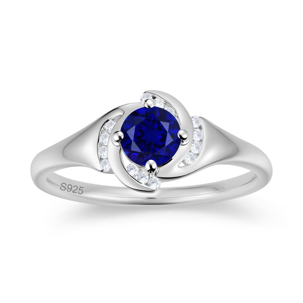 Round Cut Garnet Swirl Engagement Ring - LUO Jewelry #gemstone_Sapphire