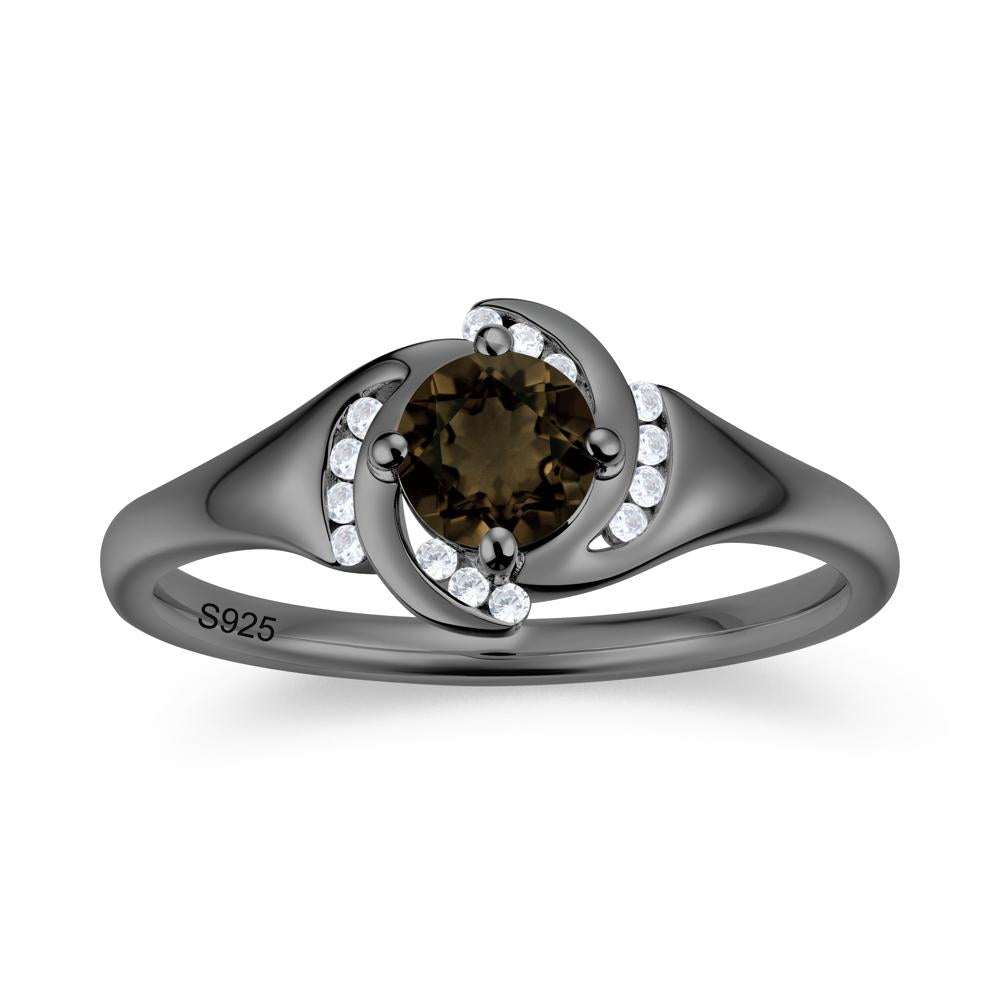 Round Cut Garnet Swirl Engagement Ring - LUO Jewelry #gemstone_Smoky Quartz