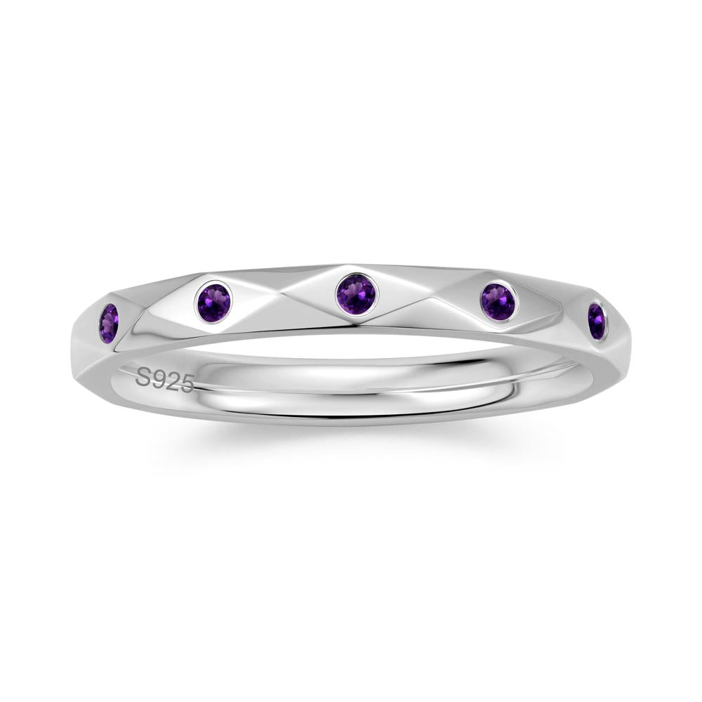Minimalist Emerald Eternity Wedding Band Ring - LUO Jewelry #gemstone_Amethyst