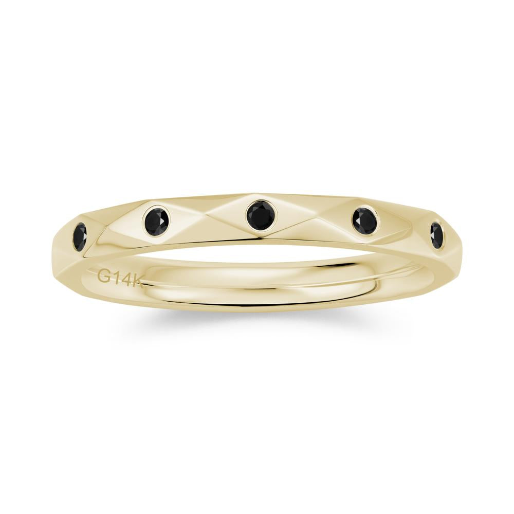 Minimalist Emerald Eternity Wedding Band Ring - LUO Jewelry #gemstone_Black Spinel