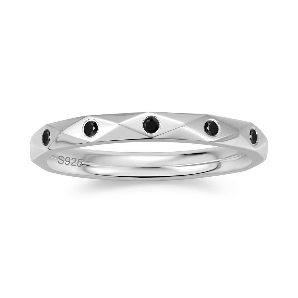 Minimalist Emerald Eternity Wedding Band Ring - LUO Jewelry #gemstone_Black Spinel