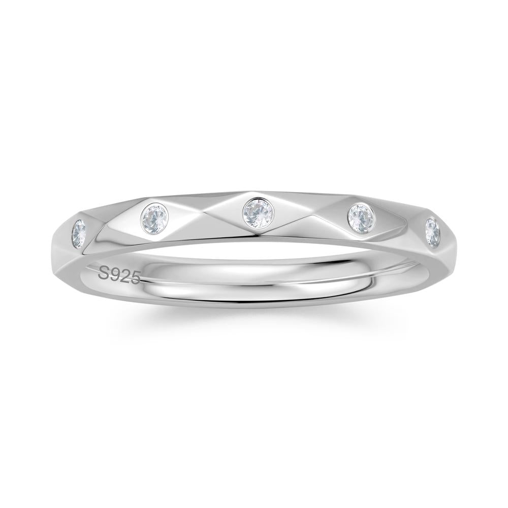 Minimalist Emerald Eternity Wedding Band Ring - LUO Jewelry #gemstone_Cubic Zirconia