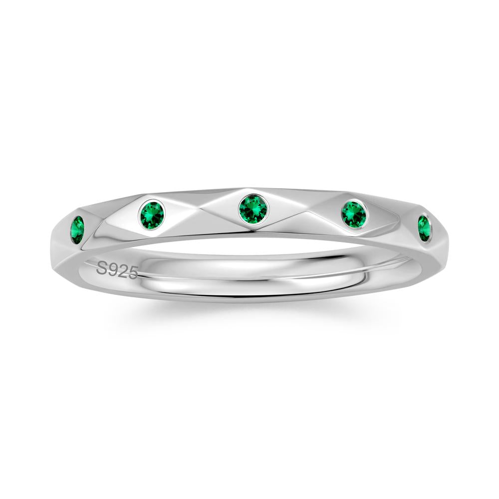 Minimalist Emerald Eternity Wedding Band Ring - LUO Jewelry #gemstone_Emerald