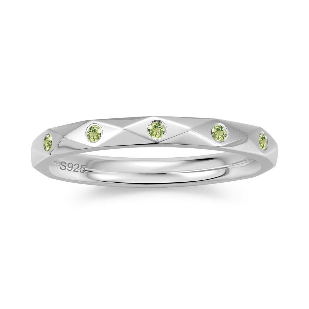 Minimalist Emerald Eternity Wedding Band Ring - LUO Jewelry #gemstone_Peridot