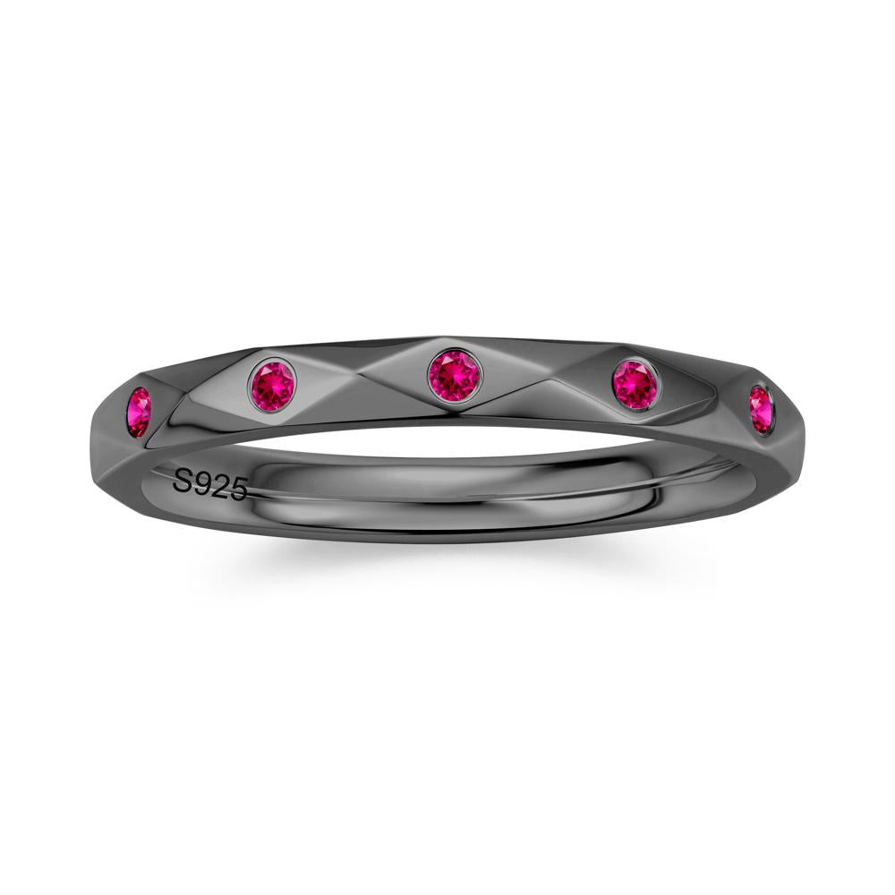 Minimalist Emerald Eternity Wedding Band Ring - LUO Jewelry #gemstone_Ruby