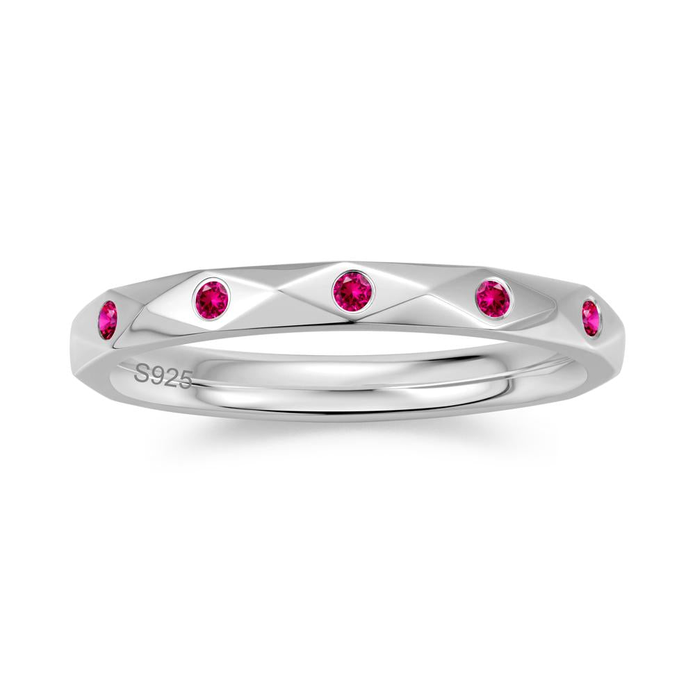 Minimalist Emerald Eternity Wedding Band Ring - LUO Jewelry #gemstone_Ruby