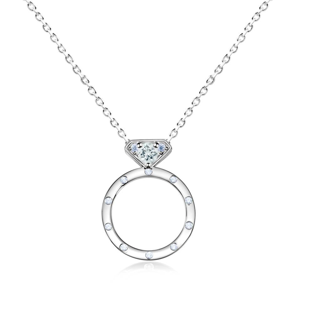 Sapphire Promise Necklace for Her - LUO Jewelry #gemstone_Aquamarine
