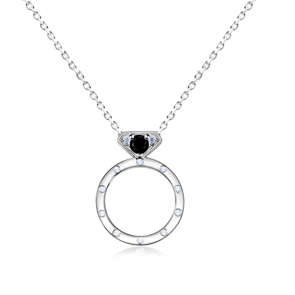 Sapphire Promise Necklace for Her - LUO Jewelry #gemstone_Black Spinel