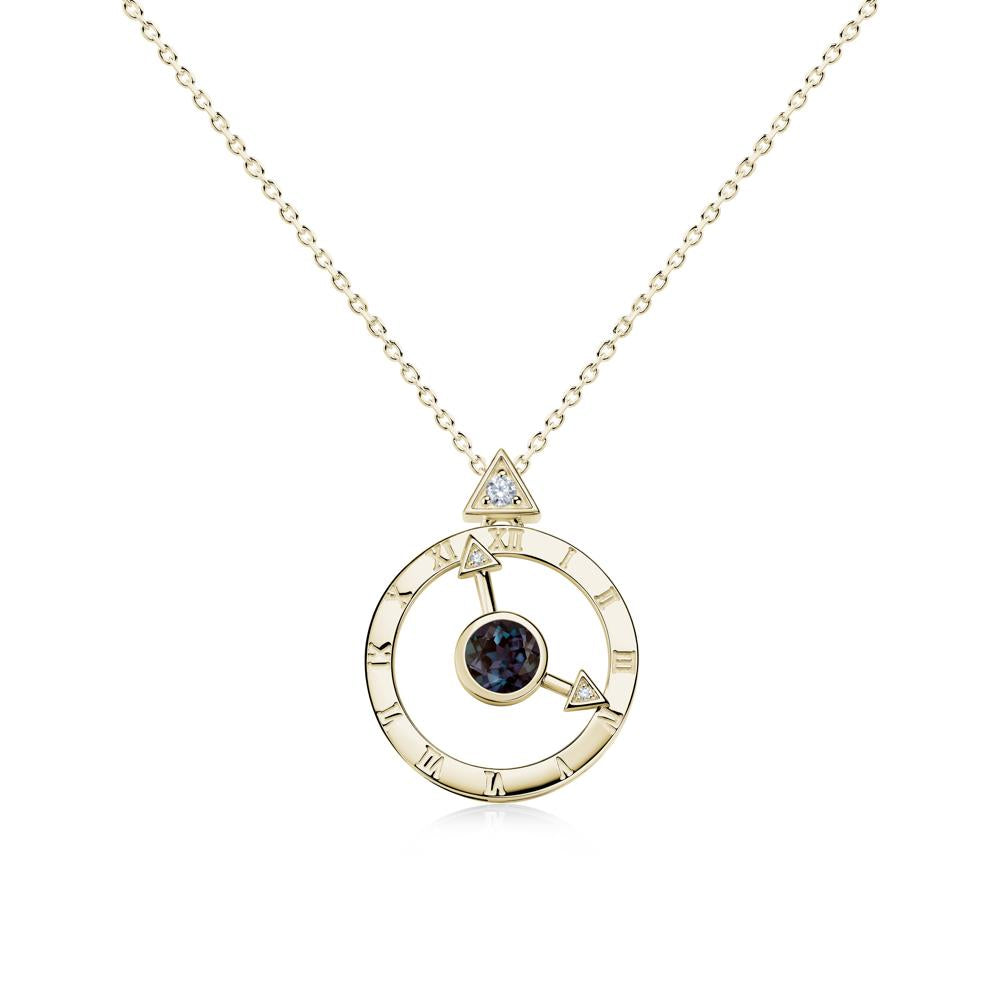 Clock and Compass Amethyst Necklace - LUO Jewelry #gemstone_Alexandrite