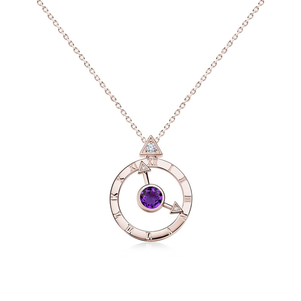 Clock and Compass Amethyst Necklace - LUO Jewelry #gemstone_Amethyst