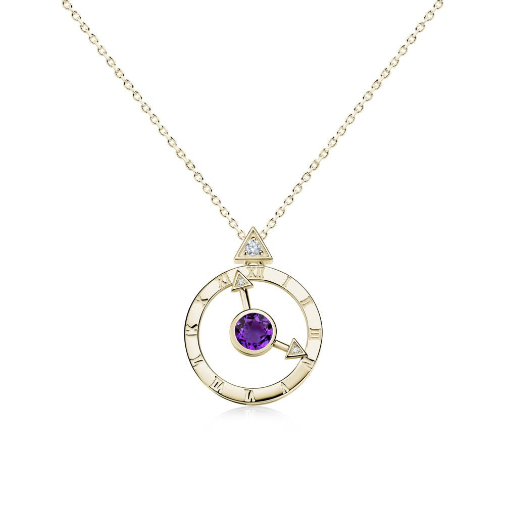 Clock and Compass Amethyst Necklace - LUO Jewelry #gemstone_Amethyst