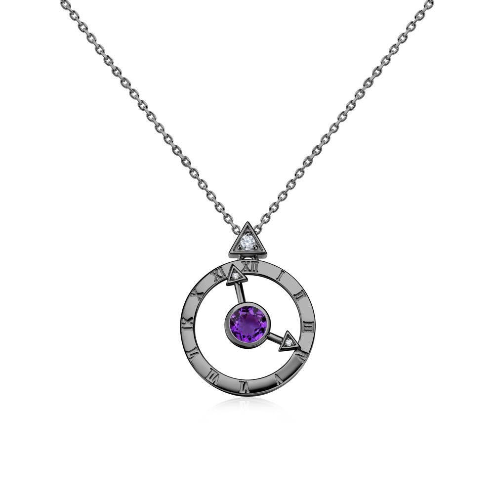 Clock and Compass Amethyst Necklace - LUO Jewelry #gemstone_Amethyst