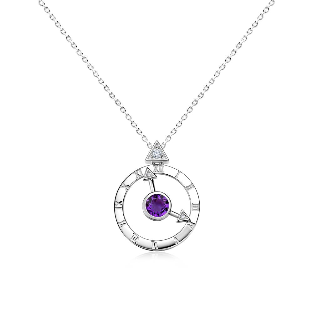 Clock and Compass Amethyst Necklace - LUO Jewelry #gemstone_Amethyst