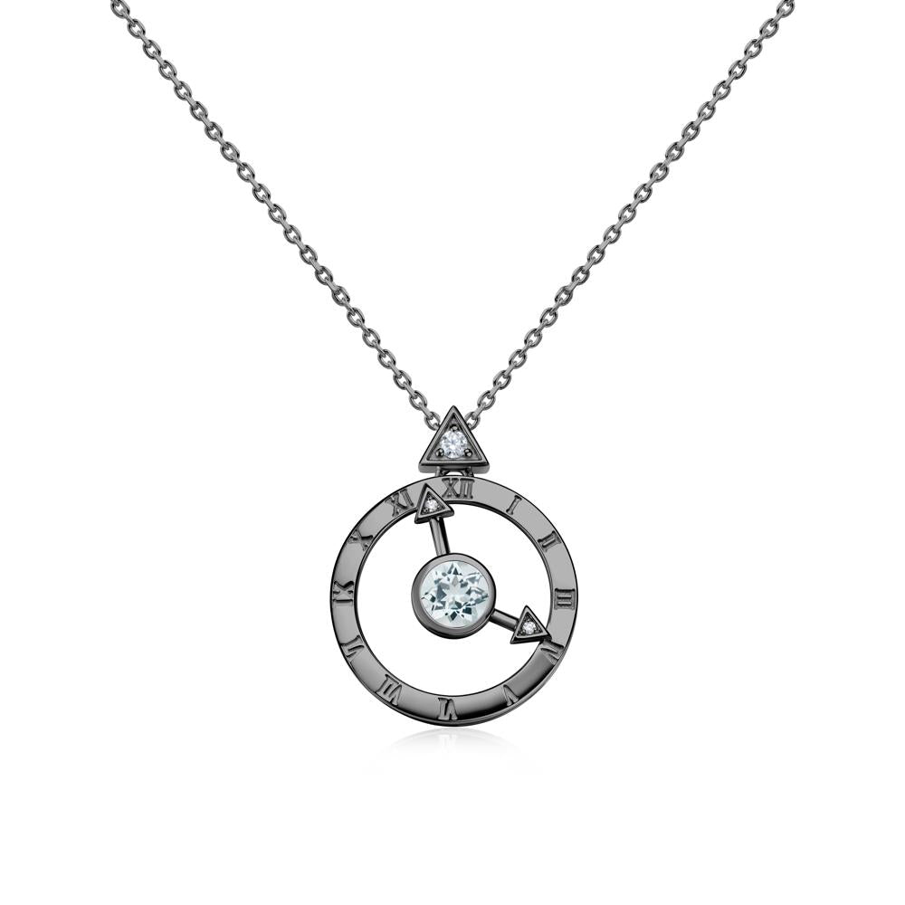 Clock and Compass Amethyst Necklace - LUO Jewelry #gemstone_Aquamarine