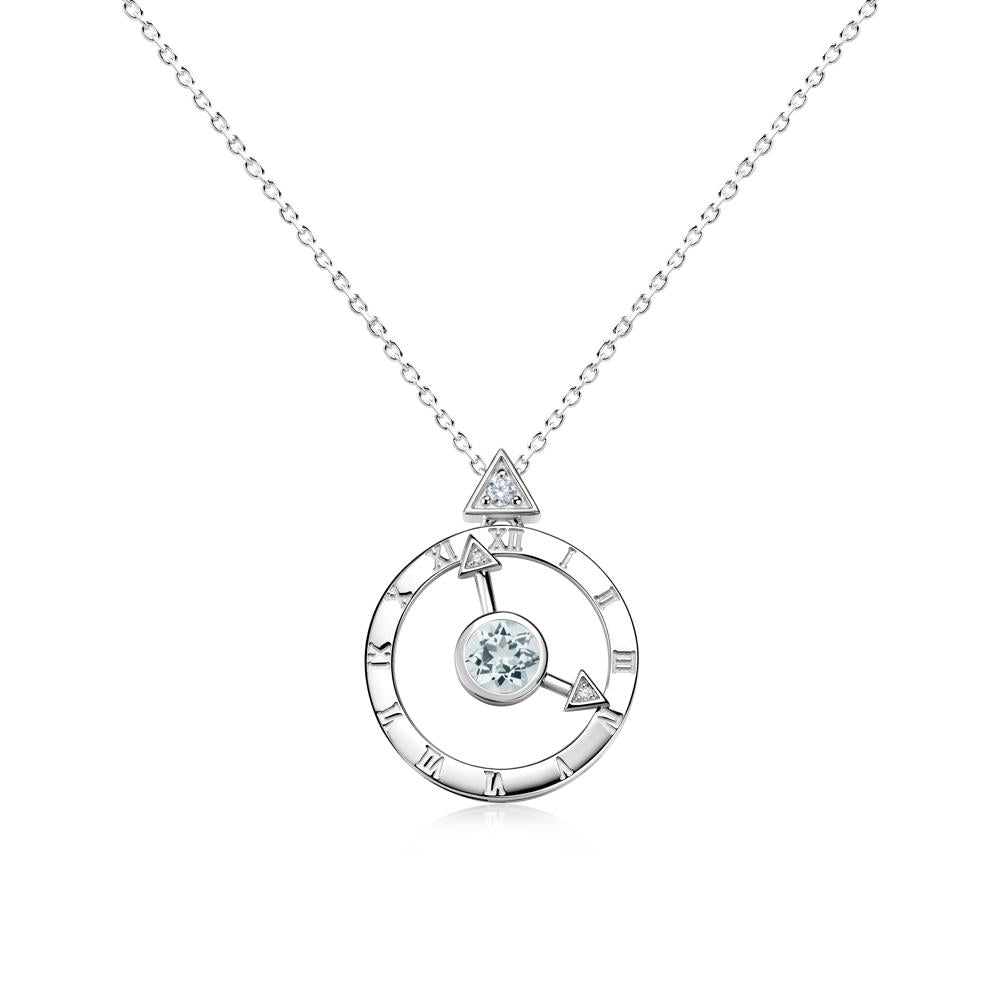 Clock and Compass Amethyst Necklace - LUO Jewelry #gemstone_Aquamarine