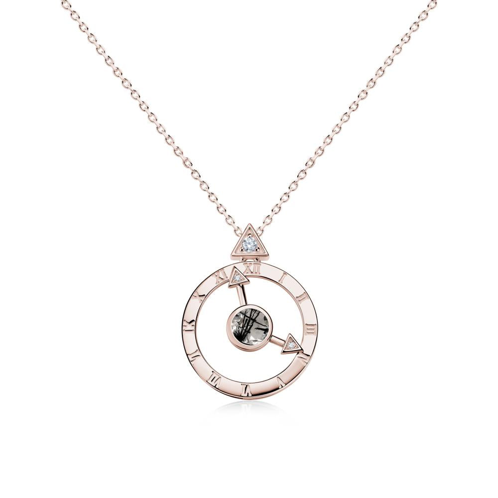 Clock and Compass Amethyst Necklace - LUO Jewelry #gemstone_Black Rutilated Quartz