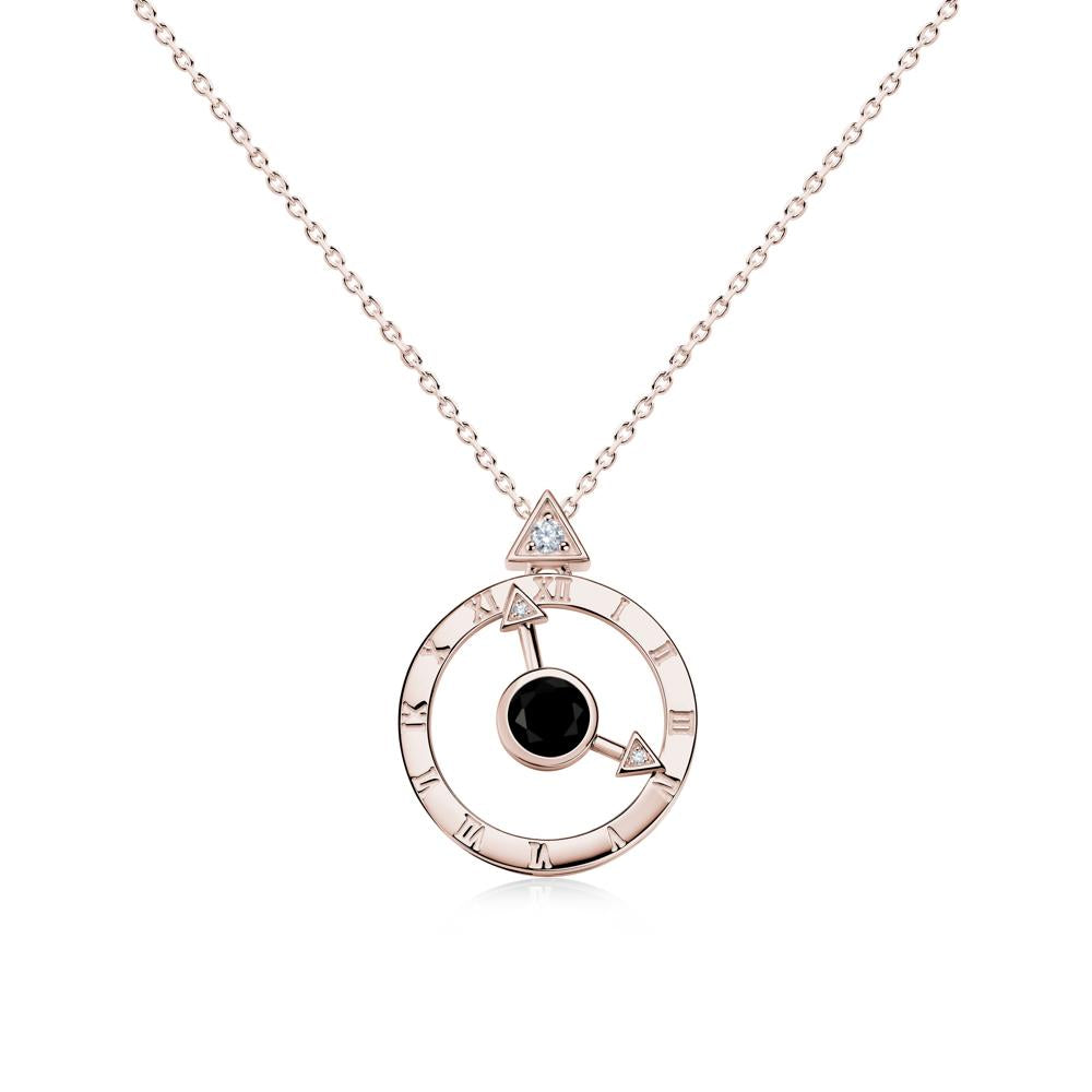 Clock and Compass Amethyst Necklace - LUO Jewelry #gemstone_Black Spinel