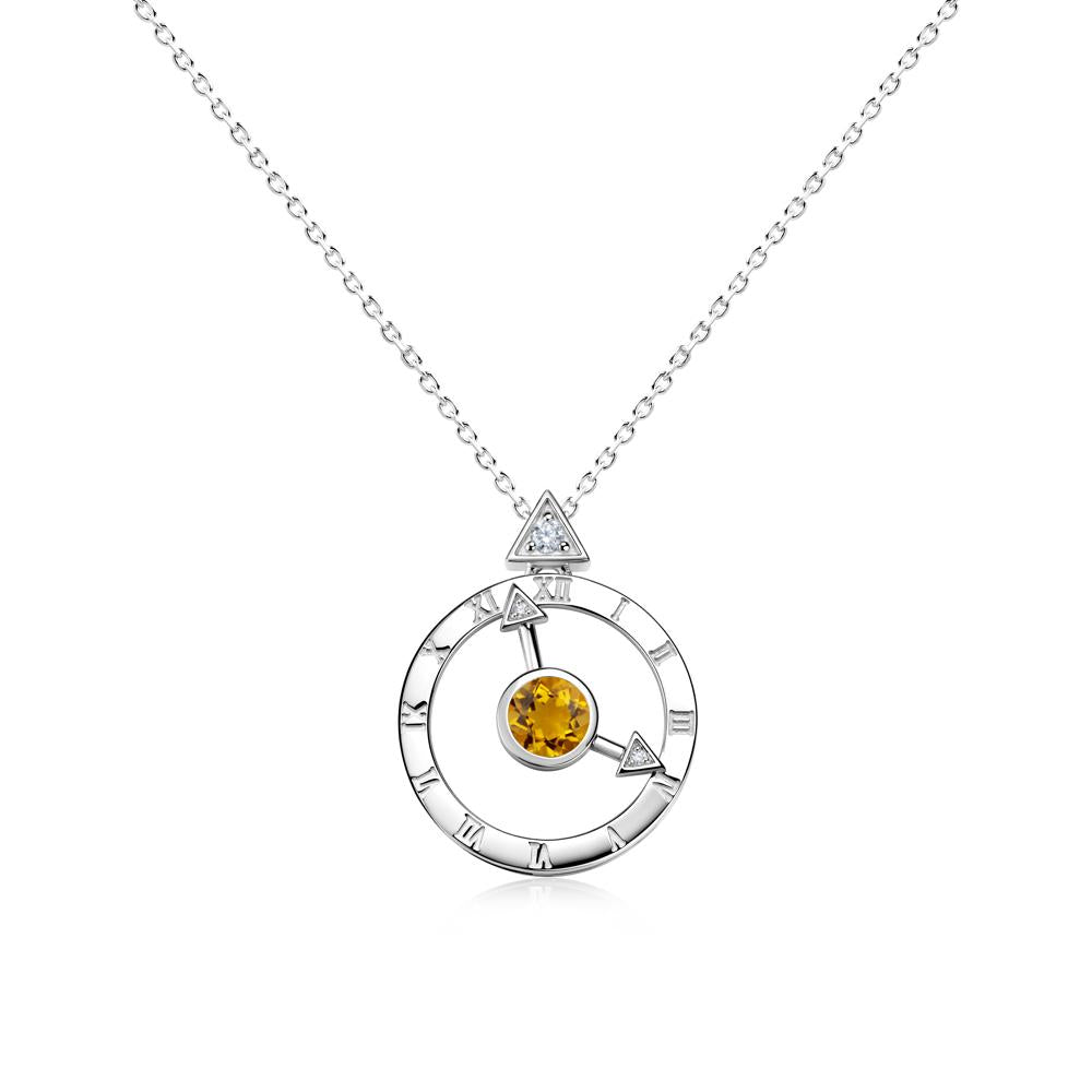 Clock and Compass Amethyst Necklace - LUO Jewelry #gemstone_Citrine