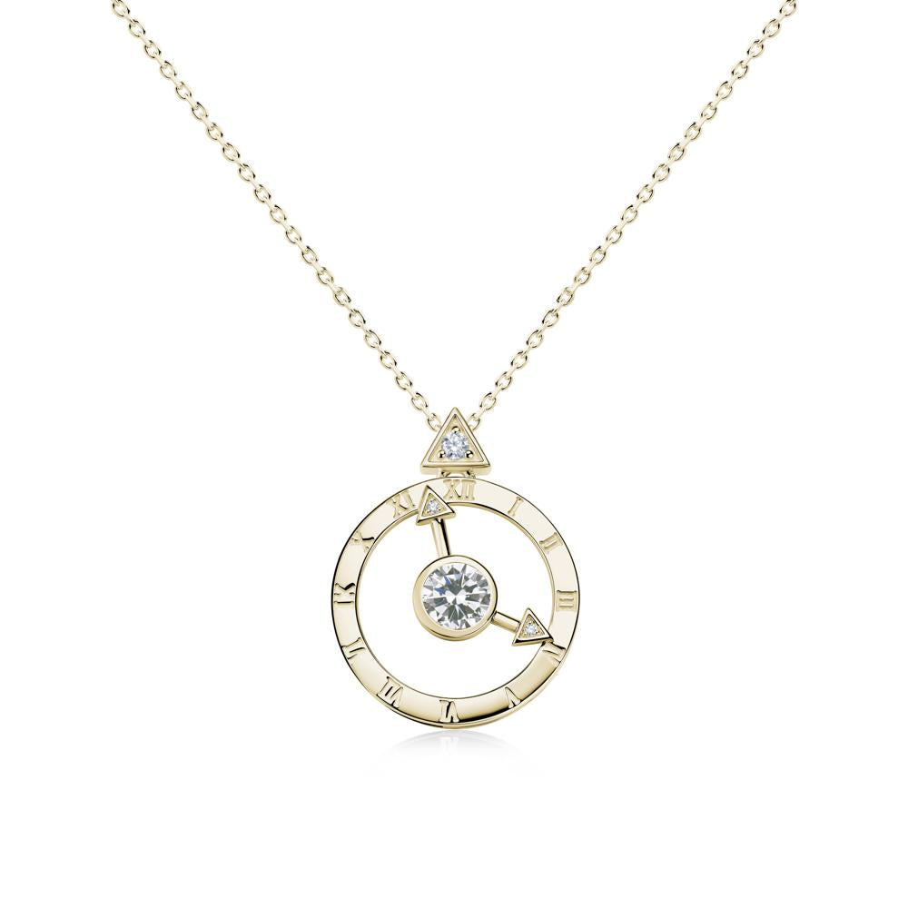 Clock and Compass Amethyst Necklace - LUO Jewelry #gemstone_Cubic Zirconia