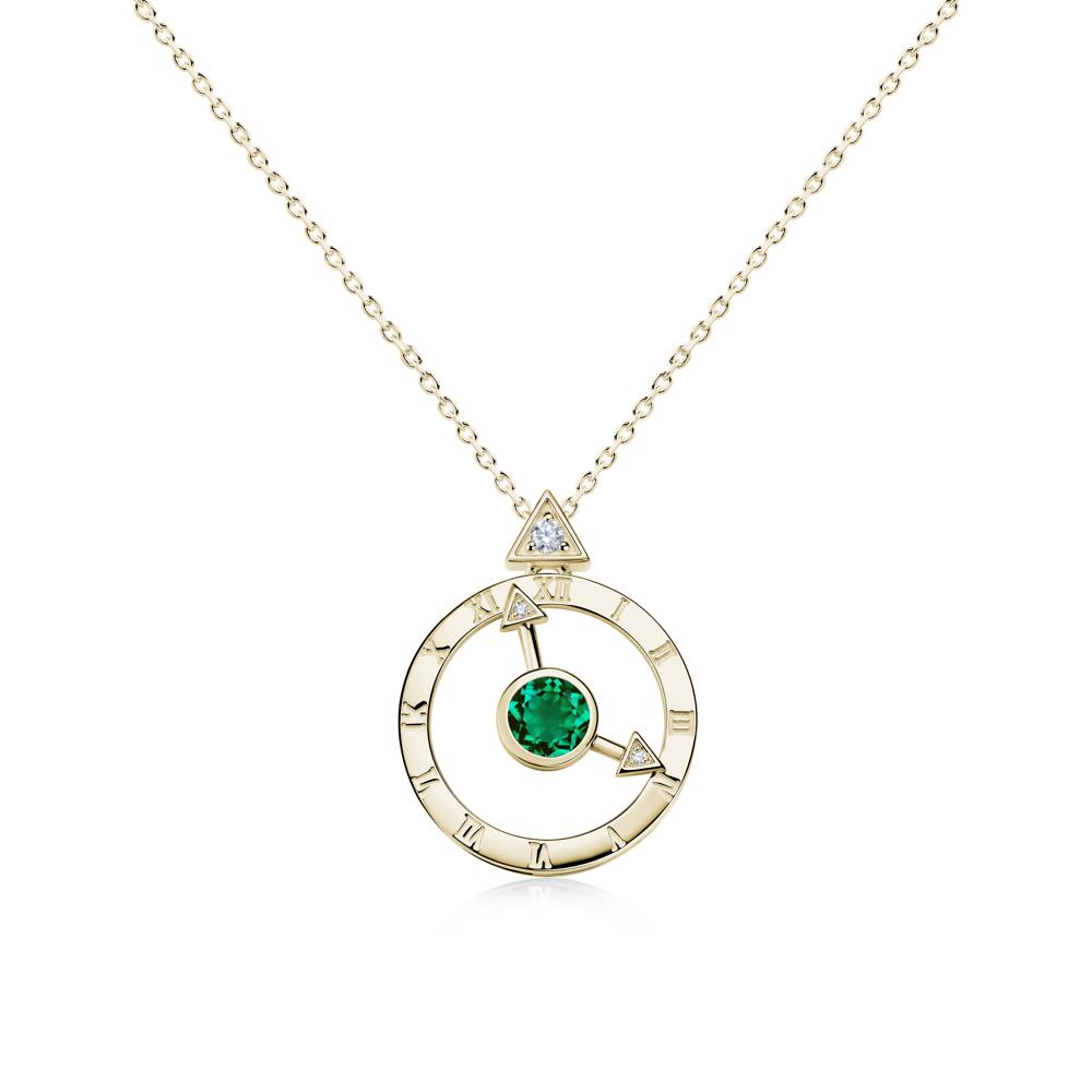 Clock and Compass Amethyst Necklace - LUO Jewelry #gemstone_Emerald