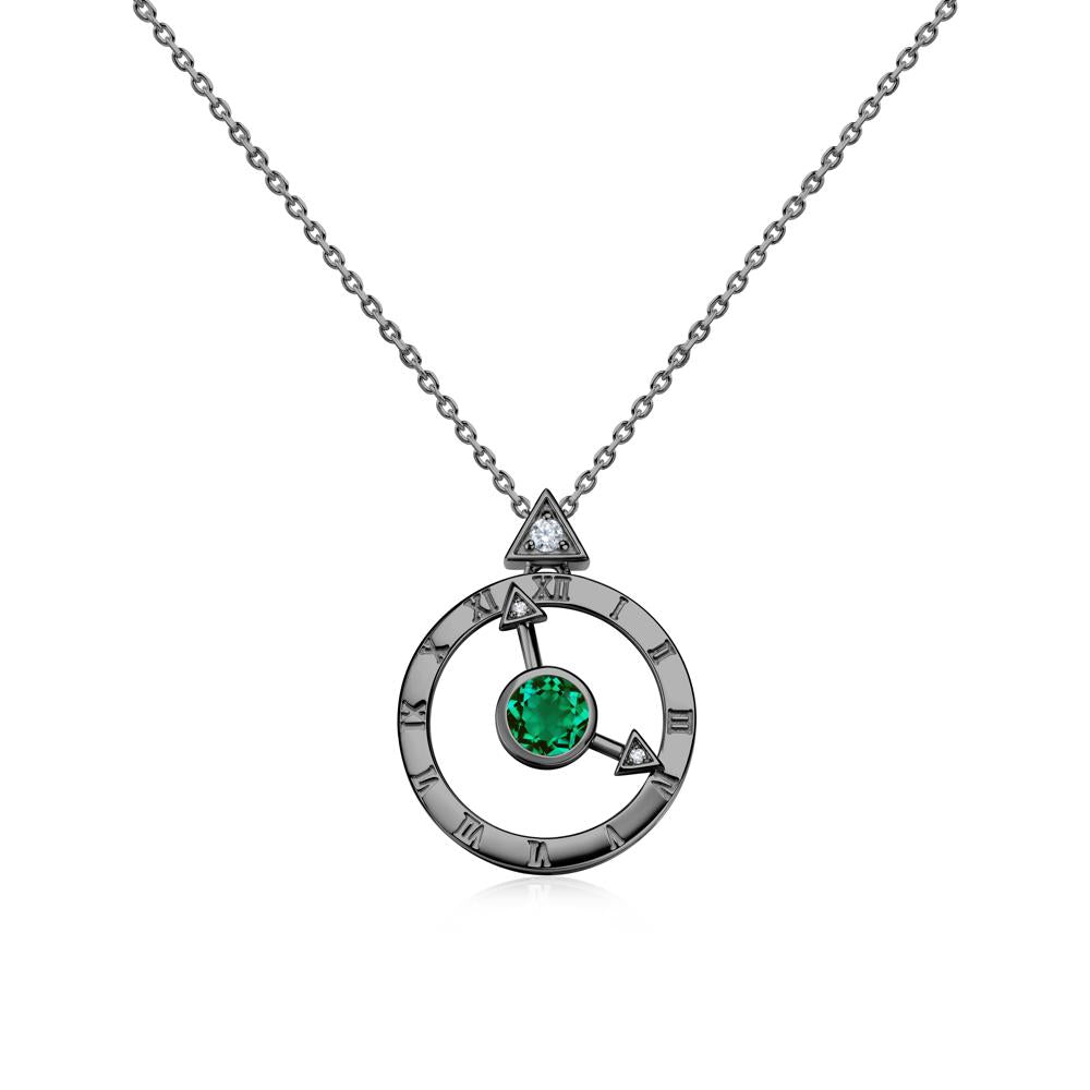 Clock and Compass Amethyst Necklace - LUO Jewelry #gemstone_Emerald
