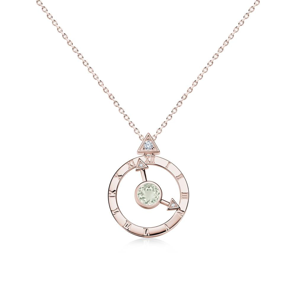 Clock and Compass Amethyst Necklace - LUO Jewelry #gemstone_Green Amethyst