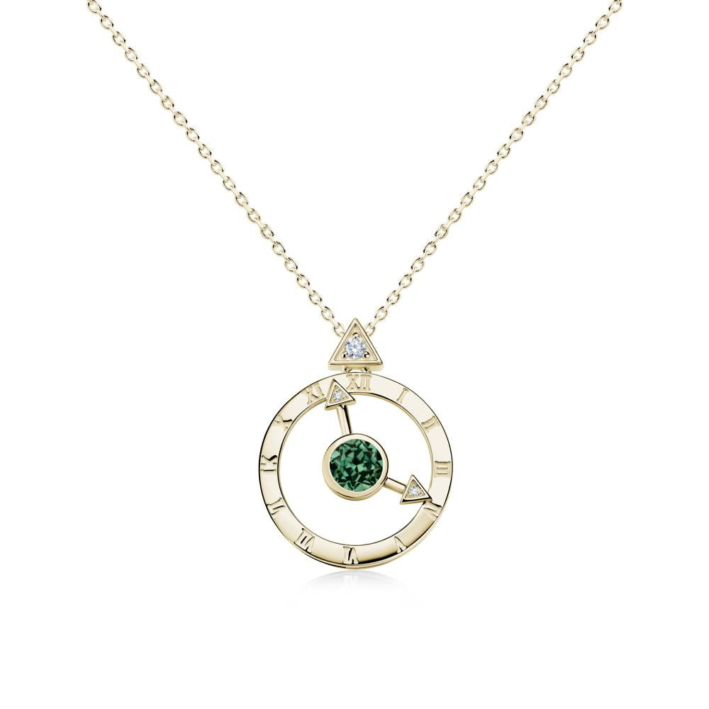Clock and Compass Amethyst Necklace - LUO Jewelry #gemstone_Green Sapphire