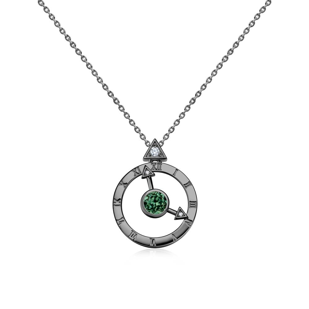 Clock and Compass Amethyst Necklace - LUO Jewelry #gemstone_Green Sapphire