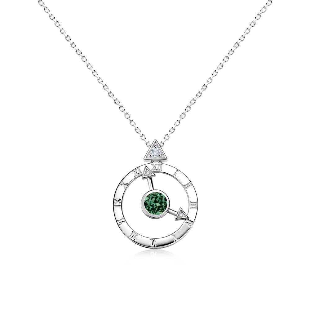 Clock and Compass Amethyst Necklace - LUO Jewelry #gemstone_Green Sapphire