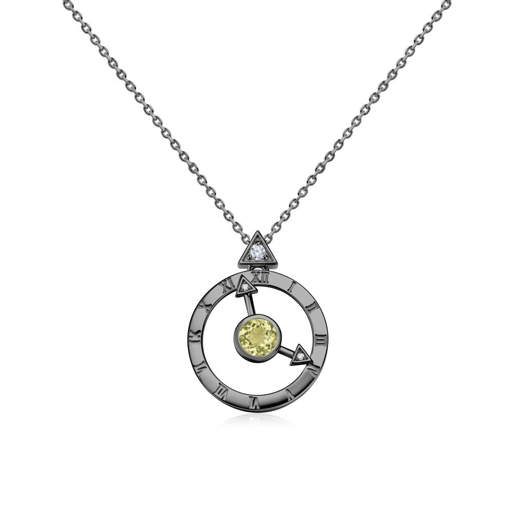Clock and Compass Amethyst Necklace - LUO Jewelry #gemstone_Lemon Quartz