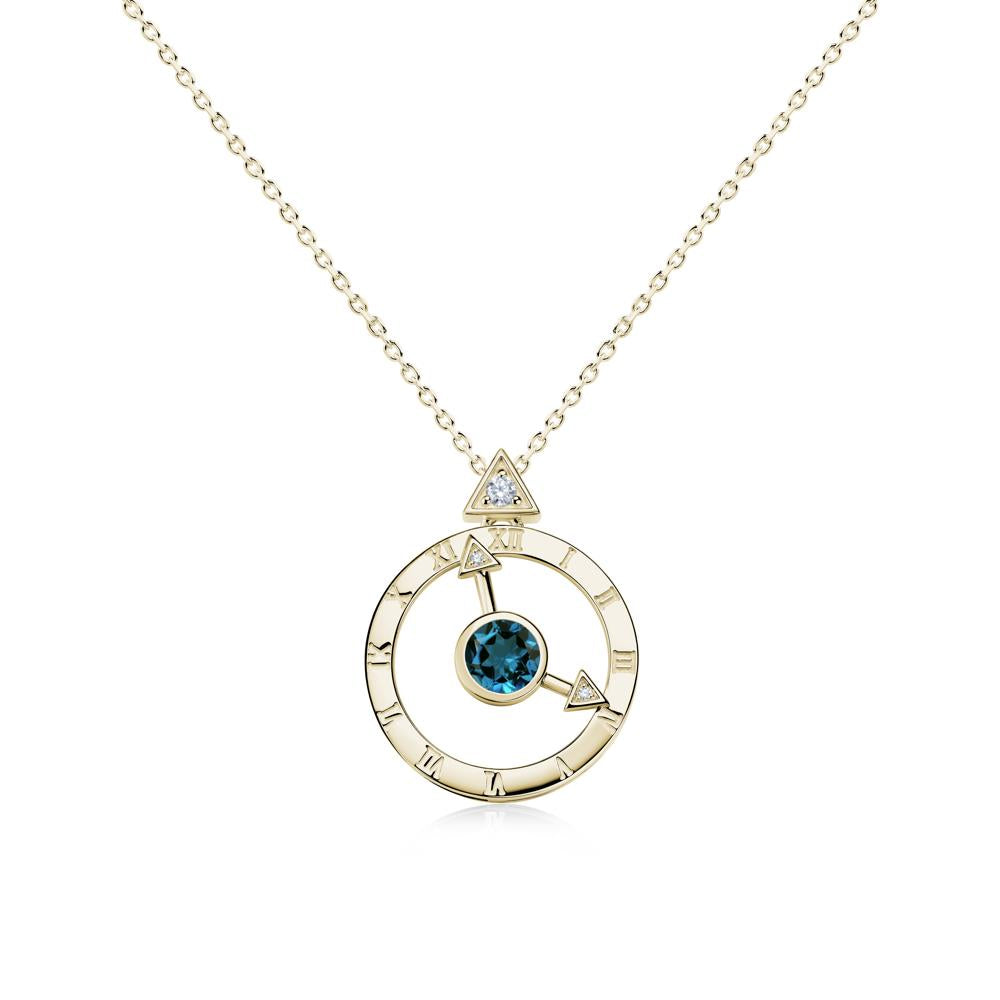 Clock and Compass Amethyst Necklace - LUO Jewelry #gemstone_London Blue Topaz