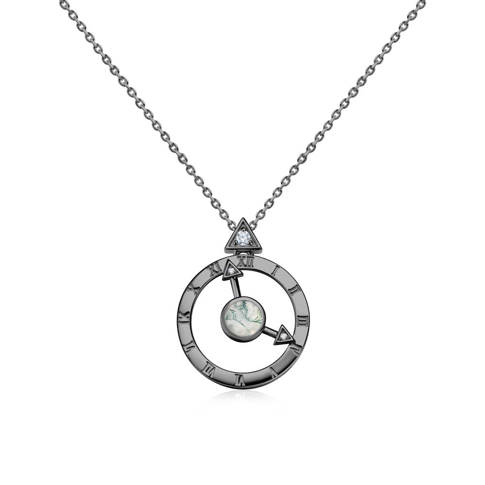 Clock and Compass Amethyst Necklace - LUO Jewelry #gemstone_Moss Agate