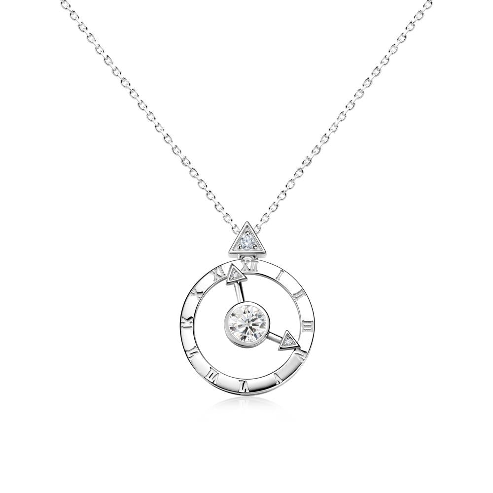 Clock and Compass Amethyst Necklace - LUO Jewelry #gemstone_Moissanite