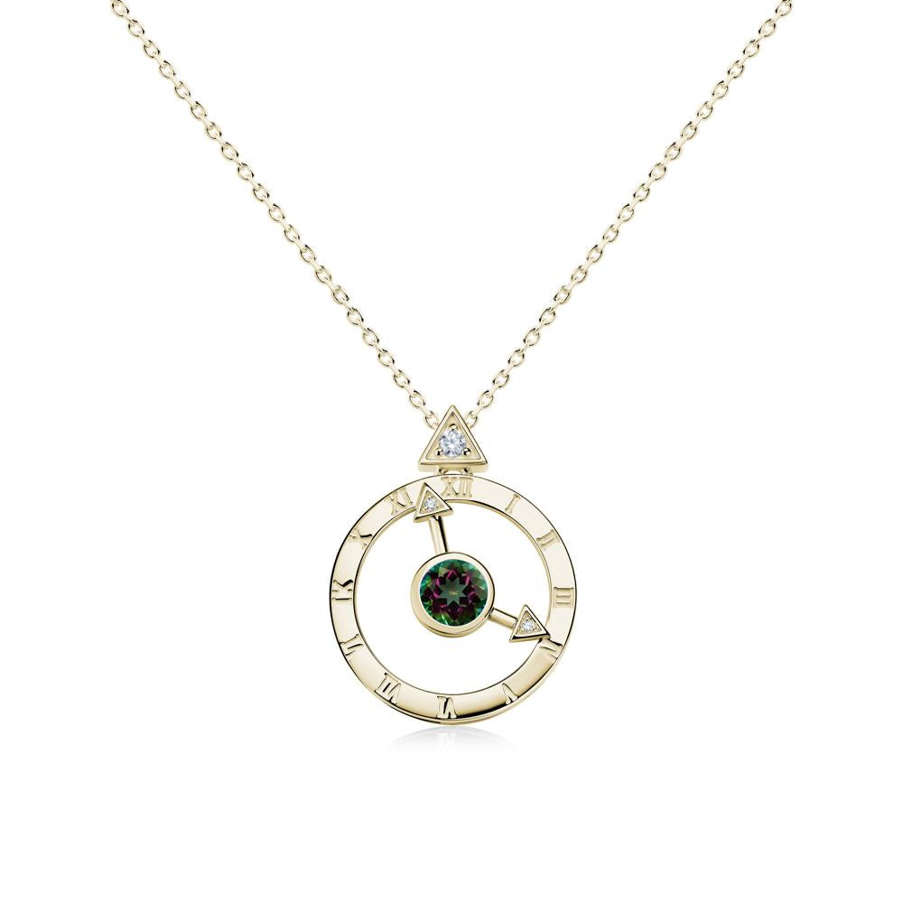 Clock and Compass Amethyst Necklace - LUO Jewelry #gemstone_Mystic Topaz