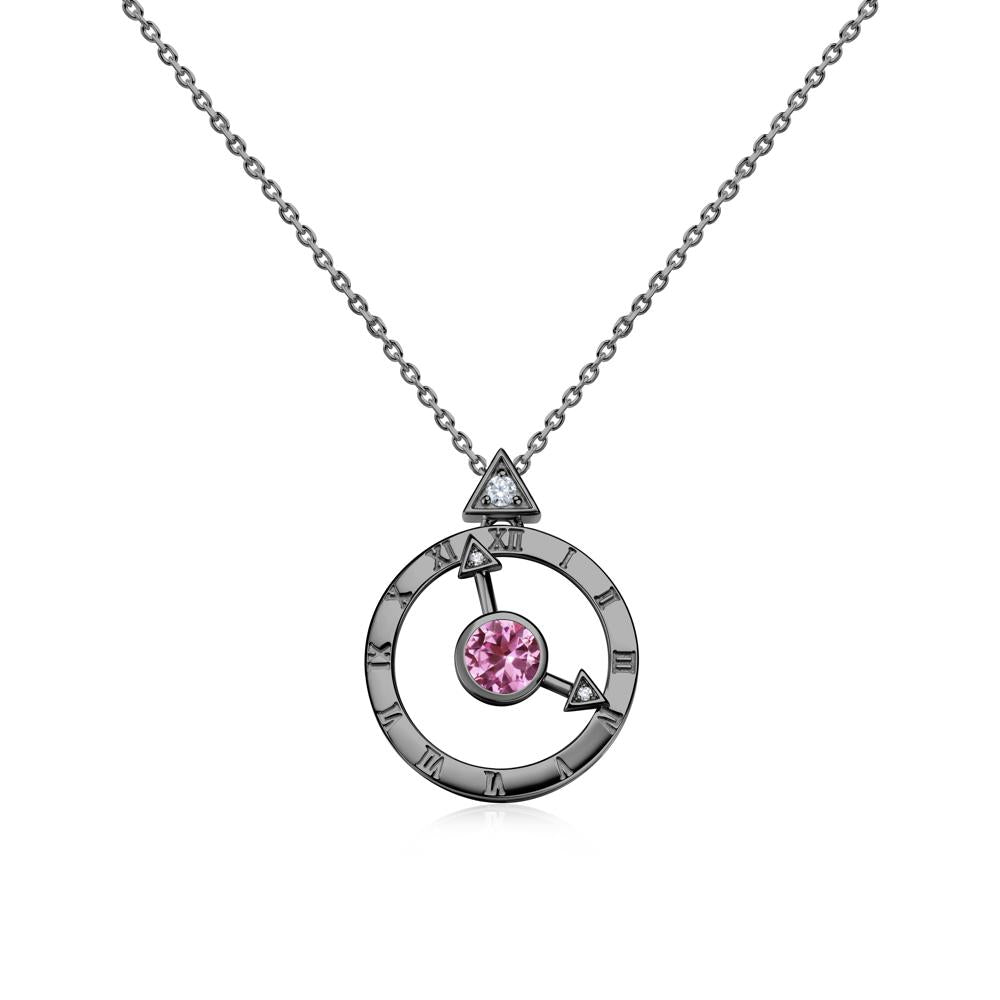 Clock and Compass Amethyst Necklace - LUO Jewelry #gemstone_Pink Sapphire