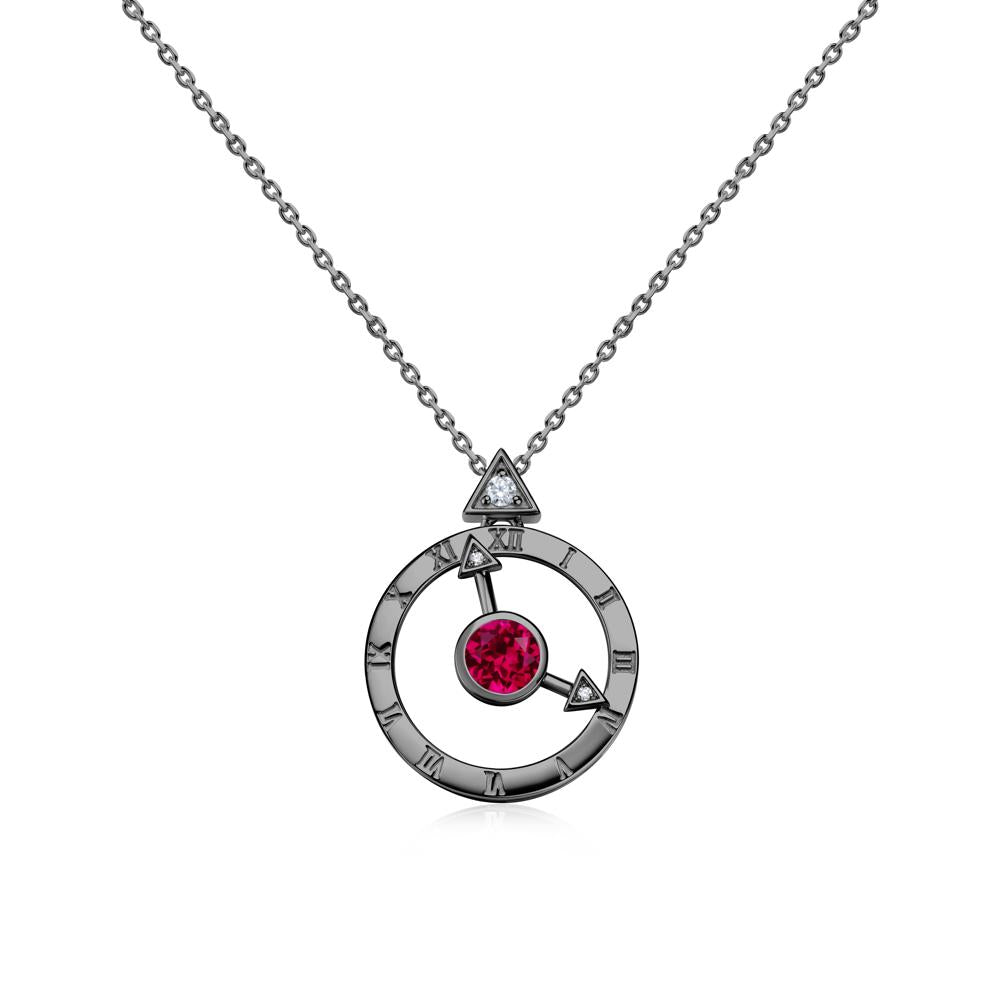 Clock and Compass Amethyst Necklace - LUO Jewelry #gemstone_Ruby